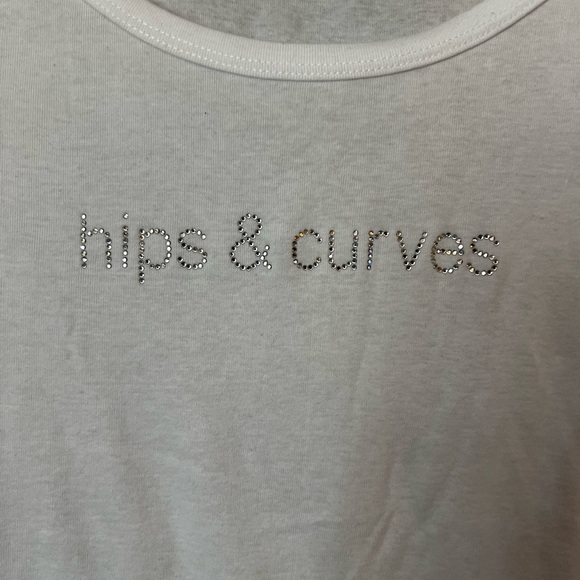 Hips and Curves Long Sleeve White Tshirt - Picture 1 of 4